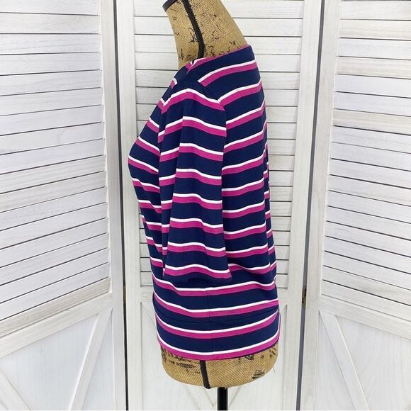 Chico’s Striped Flare Sleeve Knit Shirt Blue Pink 0 Small 4 - Picture 2 of 12